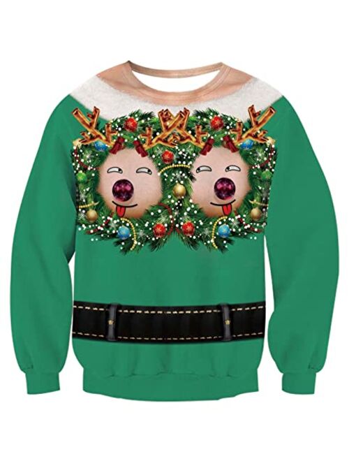 Goodstoworld Mens/Womens Ugliest Christmas Sweatshirt 3D Unique Hilarious Graphic Pullover Shirt S-4XL