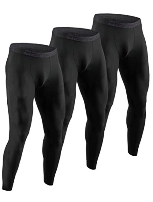 DEVOPS 2 or 3 Pack Men's Thermal Compression Pants, Athletic Leggings Base Layer Bottoms