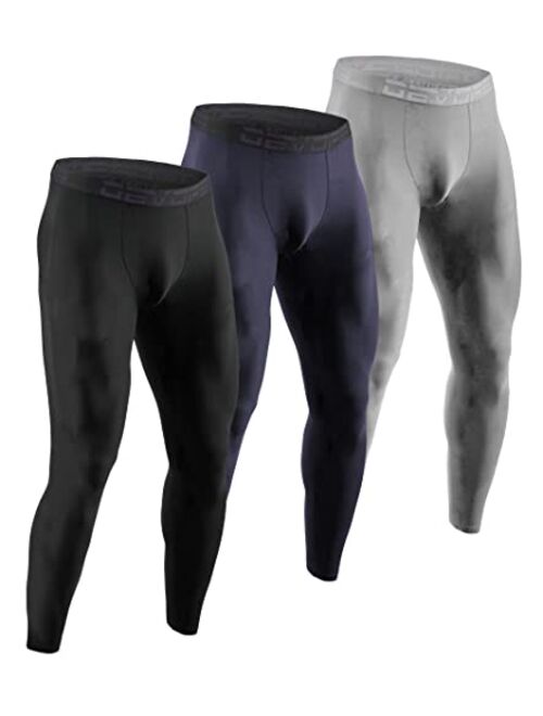 DEVOPS 2 or 3 Pack Men's Thermal Compression Pants, Athletic Leggings Base Layer Bottoms