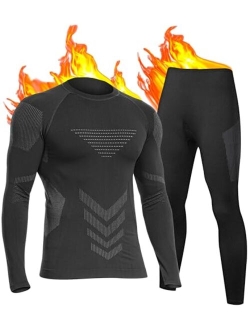 UNIQUEBELLA Men's Thermal Underwear Sets Top & Long Johns Fleece Sweat Quick Drying Thermo Base Layer