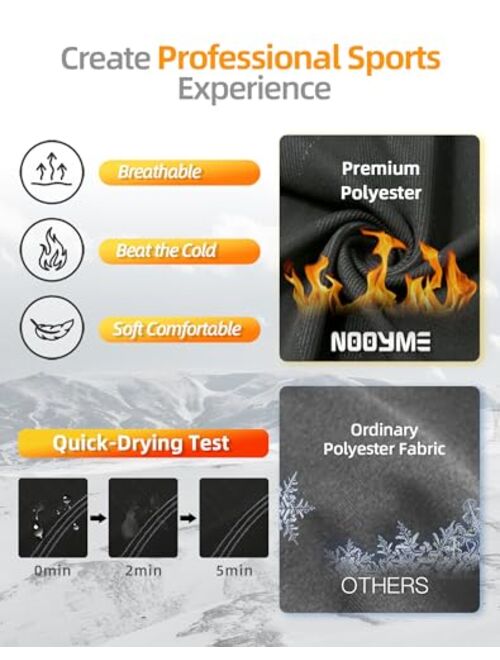 Nooyme Thermal Underwear for Men Long Johns for Men, Long Underwear Mens Base Layer Men for Cold Weather