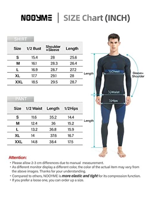 Nooyme Thermal Underwear for Men Long Johns for Men, Long Underwear Mens Base Layer Men for Cold Weather