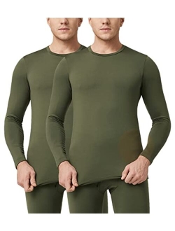 Men's Thermal Underwear Top Crewneck Long Sleeve Shirt Base Layer Lightweight Midweight Heavyweight Winter M09/M26/M55