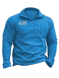 Beotyshow Mens Tactical Fleece Jacket Polar Soft Warm Quarter Zip Pullover