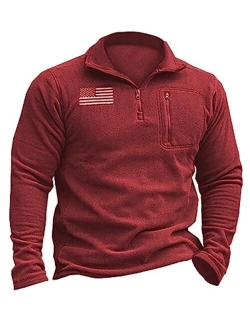 Beotyshow Mens Tactical Fleece Jacket Polar Soft Warm Quarter Zip Pullover