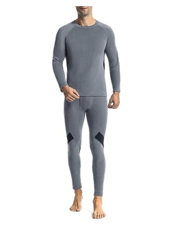 Runhit Mens Thermal Underwear SetFleece Lined Long Johns for Men Thermal Shirts and Pants Base Layer Cold Weather Thermals