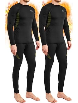 romision Thermal Underwear for Men, Long Johns Set with Fleece Lined, Winter Hunting Gear Warm Base Layer Sport Top & Bottom