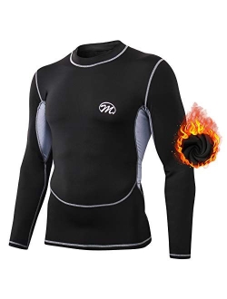 MeetHoo Mens Thermal Underwear Set, Compression Base Layer Sports Long Johns Fleece Lined Winter Gear Running Skiing