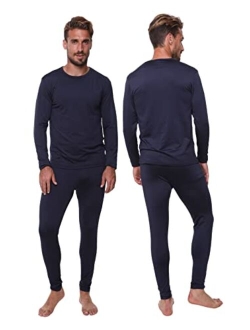 Ultra Dry Thermal Underwear for Men Long John Set for Cold Weather Mens 2 pc Long Sleeve Shirt and Leggings Fleece Base Layer Thermals