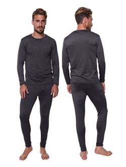 Ultra Dry Thermal Underwear for Men Long John Set for Cold Weather Mens 2 pc Long Sleeve Shirt and Leggings Fleece Base Layer Thermals