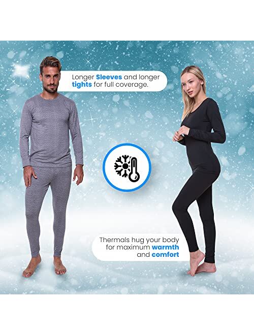 Ultra Dry Thermal Underwear for Men Long John Set for Cold Weather Mens 2 pc Long Sleeve Shirt and Leggings Fleece Base Layer Thermals