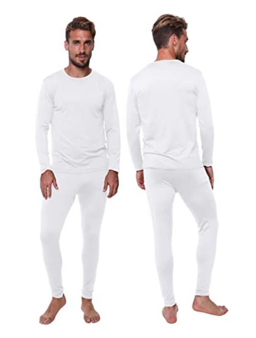 Ultra Dry Thermal Underwear for Men Long John Set for Cold Weather Mens 2 pc Long Sleeve Shirt and Leggings Fleece Base Layer Thermals