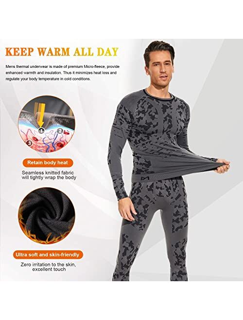 MeetHoo Mens Thermal Underwear Set Winter Gear Men Base Layer Long Johns Bottom