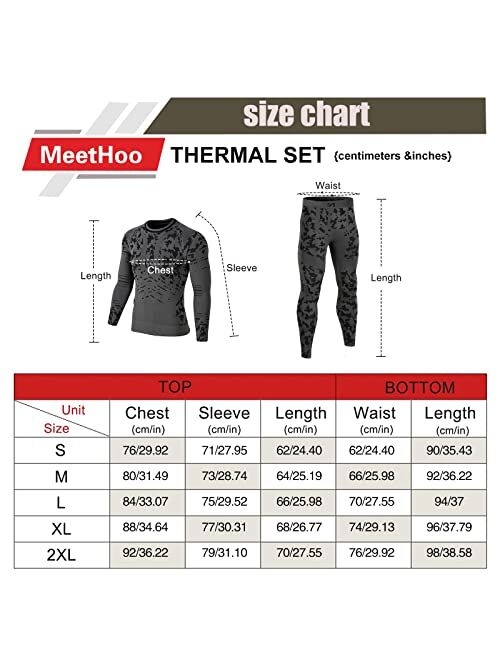 MeetHoo Mens Thermal Underwear Set Winter Gear Men Base Layer Long Johns Bottom