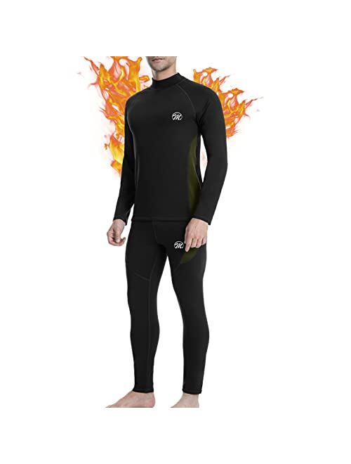 MEETWEE Men's Thermal Underwear Set, Winter Ski Gear Fleece Lined Long Johns Base Layer Warm Top & Bottom for Skiing Running