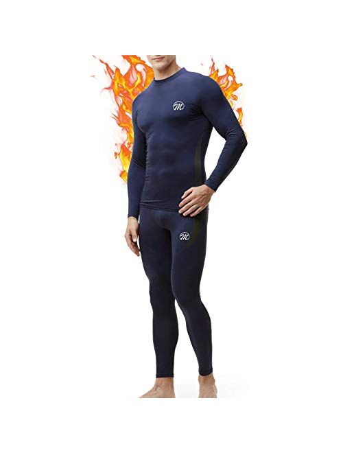 MEETWEE Men's Thermal Underwear Set, Winter Ski Gear Fleece Lined Long Johns Base Layer Warm Top & Bottom for Skiing Running