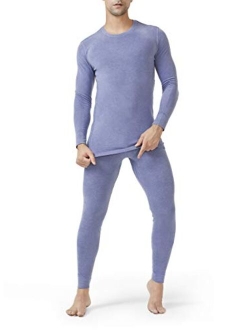 Men's Thermal Underwear Set Winter Warm Base Layers Thermal Top and Bottom Long Johns Set