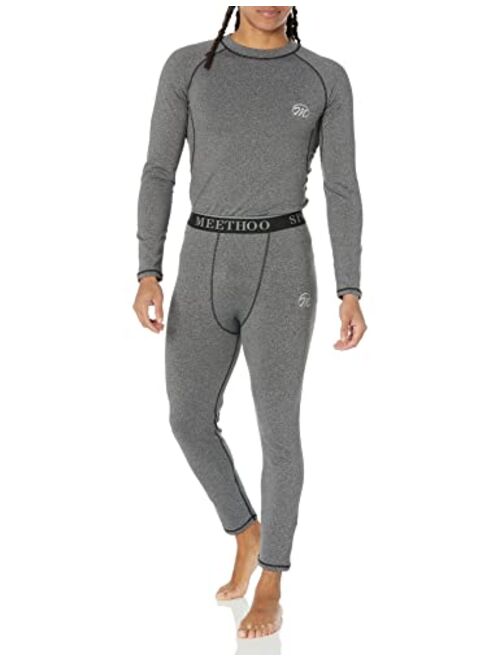 MeetHoo Men's Thermal Underwear Set, Base Layers Winter Gear Compression Long Johns with Fleece Lined for Skiing