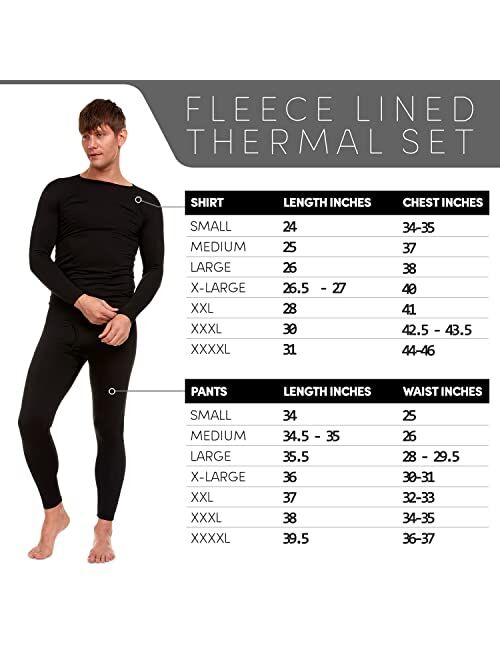 Debra Weitzner Thermal underwear for men Fleece Long Johns Cold-Weather Base Layer Top & Bottom