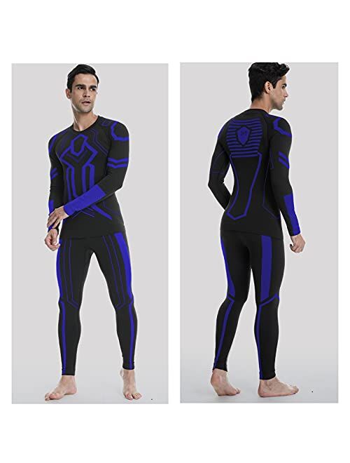 MEETYOO Men's Thermal Underwear Set, Winter Base Layer Long Johns Top & Bottom Suit Compression Cold Weather Gear for Skiing