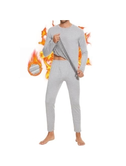 SIMIYA Thermal Underwear Set for Men Long Johns with Fleece Lined Long Sleeve Base Layer Set Top Bottom