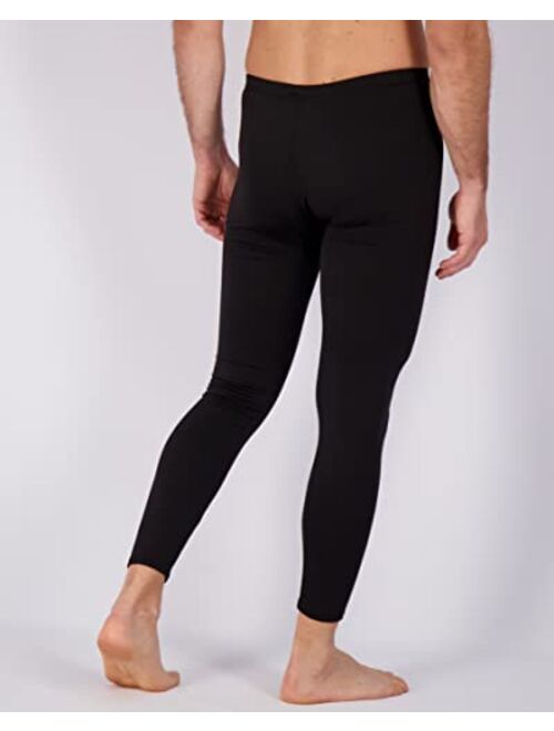 Real Essentials 3 Pack: Men's Thermal Underwear Base Layer Fleece Lined Pants with Fly - Long John Bottom(Big & Tall)