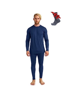 Merino.tech Merino Wool Base Layer Mens Set - Midweight, Heavyweight, Lite Merino Wool Thermal Underwear For Men Top, Bottom