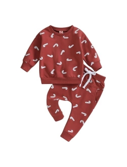 Amnnchya Christmas Toddler Outfit Baby Girl Boy Tree Long Sleeve Sweatshhirt Pants Infant Fall Winter Christmas Clothes