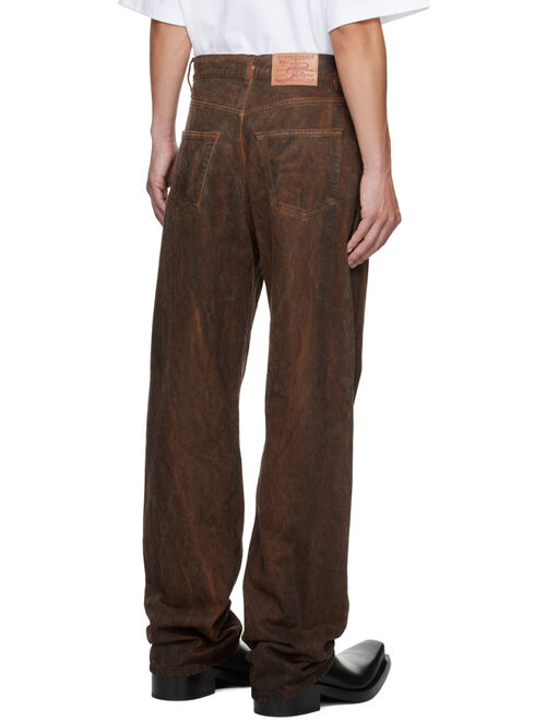 Y/PROJECT SSENSE XX Brown Cut-Out Jeans