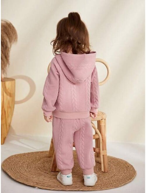 Cozy Cub Baby Girl Solid Raglan Sleeve Hoodie & Pants