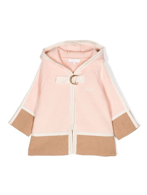 Chloe Kids two-tone knitted coat