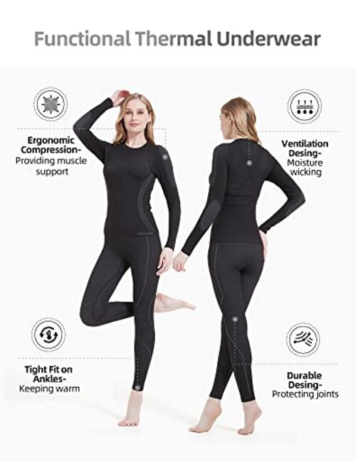 NOOYME Thermal Underwear for Women Base Layer Women Cold Weather,Long Johns for Women