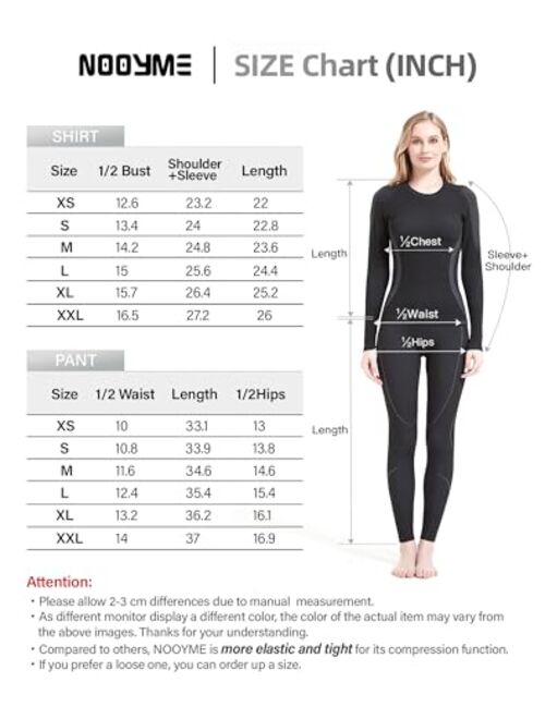 NOOYME Thermal Underwear for Women Base Layer Women Cold Weather,Long Johns for Women