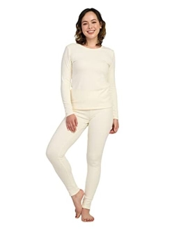 Women's Thermal Underwear Set Fleece Lined Long Johns Top & Bottom Soft Base Layer Light/Mid/Heavy Weight L17/ L41/L44