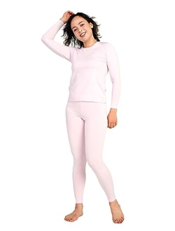 Women's Thermal Underwear Set Fleece Lined Long Johns Top & Bottom Soft Base Layer Light/Mid/Heavy Weight L17/ L41/L44