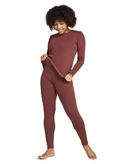 Women's Thermal Underwear Set Fleece Lined Long Johns Top & Bottom Soft Base Layer Light/Mid/Heavy Weight L17/ L41/L44