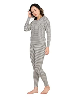 Women's Thermal Underwear Set Fleece Lined Long Johns Top & Bottom Soft Base Layer Light/Mid/Heavy Weight L17/ L41/L44