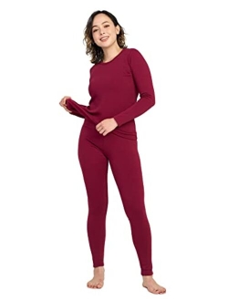 Women's Thermal Underwear Set Fleece Lined Long Johns Top & Bottom Soft Base Layer Light/Mid/Heavy Weight L17/ L41/L44