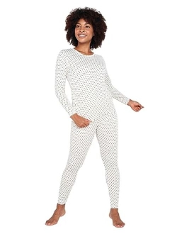 Women's Thermal Underwear Set Fleece Lined Long Johns Top & Bottom Soft Base Layer Light/Mid/Heavy Weight L17/ L41/L44