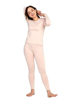 Women's Thermal Underwear Set Fleece Lined Long Johns Top & Bottom Soft Base Layer Light/Mid/Heavy Weight L17/ L41/L44