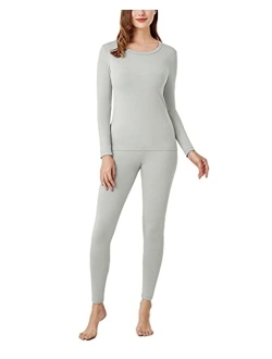 Women's Thermal Underwear Set Fleece Lined Long Johns Top & Bottom Soft Base Layer Light/Mid/Heavy Weight L17/ L41/L44