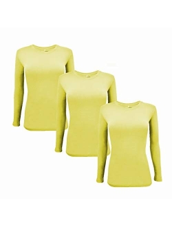 Natural Uniforms Women's Under Scrub Tee Crew Neck Long Sleeve T-Shirt Pack of 3 - Multi Pack of 3