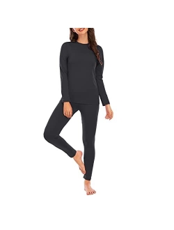 American Trends Womens Thermal Underwear Set Long Johns Base Layer Fleece Lined Top and Bottom Thermals Sets Loungewear