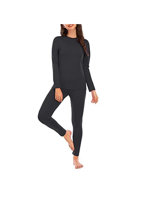 American Trends Womens Thermal Underwear Set Long Johns Base Layer Fleece Lined Top and Bottom Thermals Sets Loungewear