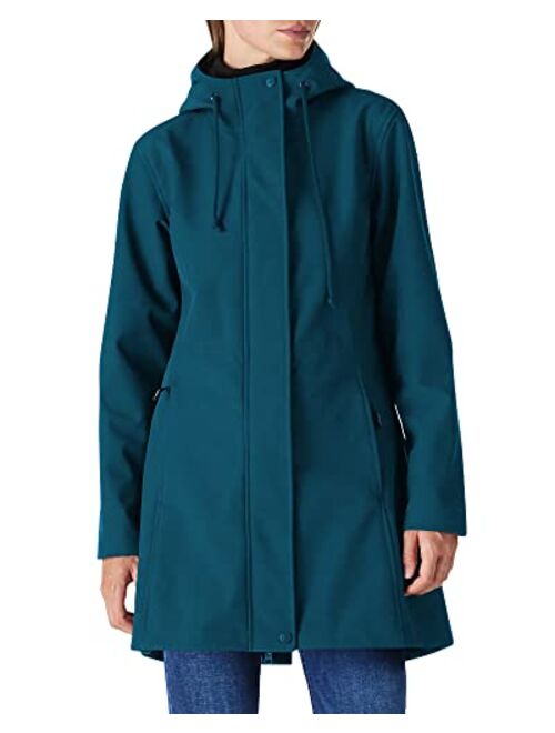 Outdoor Ventures Women's Lightweight Waterproof Fleece Lined Hooded Softshell Rain Jacket, Warm Windbreaker Long Coat