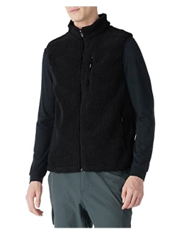 Outdoor Ventures Men's Full-Zip Lightweight Polar Fleece Vest Outerwear with 5 Pockets Warm Winter Sleeveless Jacket Casual