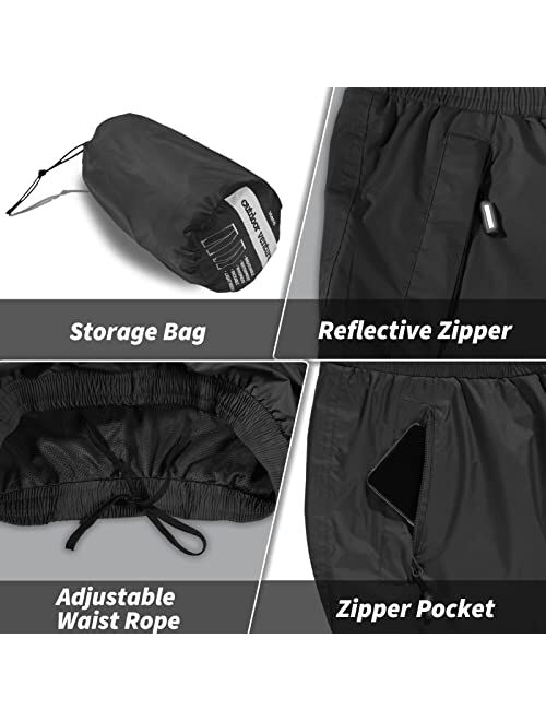 Outdoor Ventures Men's Rain Pants Waterproof Rain Overall Pants Windproof Packable Rain Outdoor Pants for Hiking Fishig Golf