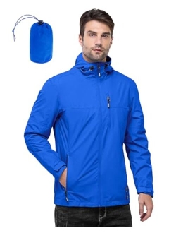 Outdoor Ventures Men's Packable Rain Jacket Waterproof Windbreaker Lightweight Raincoat with Hood