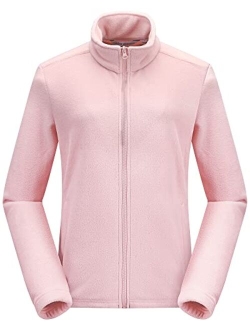 Outdoor Ventures Women's Lightweight Warm Zip Up Long-Sleeve Soft Polar Fleece Jacket for Fall Winter