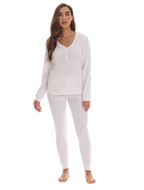 #followme Womens Thermal Henley Jogger Pant Set